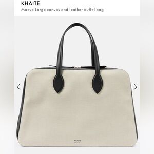 KHAITE Elegant Black and Cream Tote